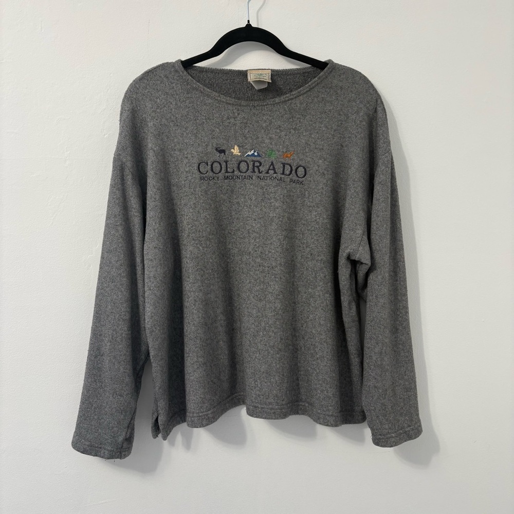 Vintage Green Brand Colorado Rocky Mountain National Park Gray Sweatshirt